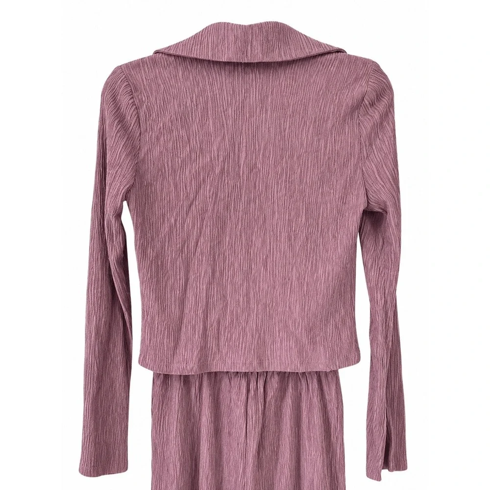 House of Harlow 1960 Kassia Sandro Set Women XXS Mauve Plisse Co Ord